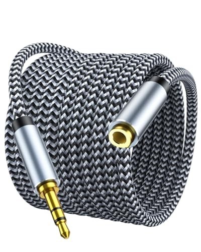 Headphone Extension Cable 10ft – 3.5mm Extension Cable Nylon Braided Aux Cord…