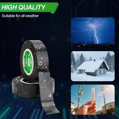 20-Pack Black Electrical Tape Waterproof, 0.9in x 66ft, Industrial Grade High…