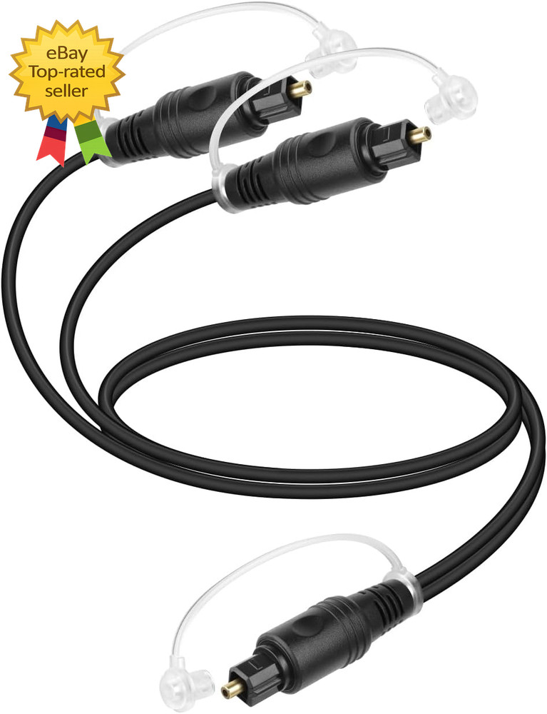 Optical Audio Splitter 1 In 2 Out Toslink Digital Fiber Cable TV Soundbar 0 5M