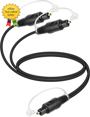 Optical Audio Splitter 1 In 2 Out Toslink Digital Fiber Cable TV Soundbar 0 5M