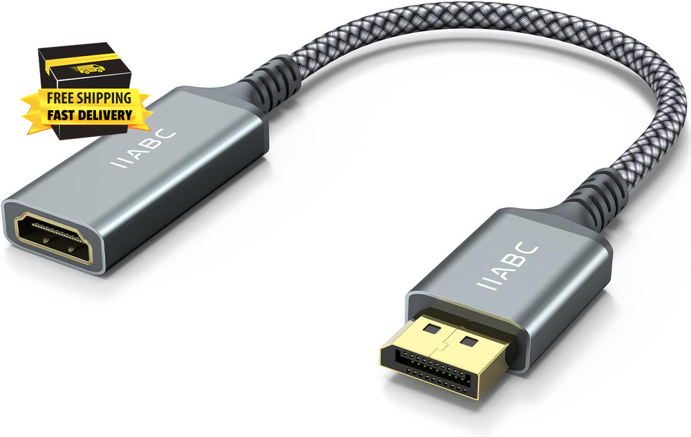 4K Displayport to HDMI Adapter Cable, Gold-Plated Uni-Directional Display Port D