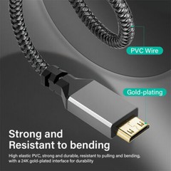 High Speed Mini HDMI to HDMI Cable Braided Cord 3D 4K/60Hz 1080p For HDTV Camera