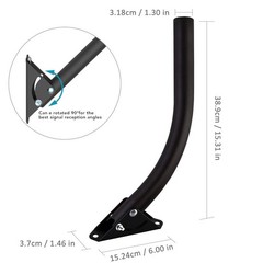 Antenna Mount – 1 BY ONE Attic Adjustable Weather Proof 15.31 inch, Black