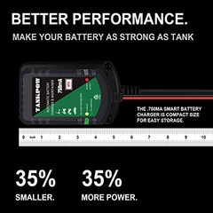 12V 0.75A Smart Battery Charger,Automatic Battery Charger&Battery dark green