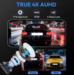 Front 4K & Rear 1080P Dash Cam for GMC Sierra 1500 2022-2026 UHD 2160P Video