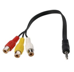 3.5MM A/V JACK TO 3-RCA FEMALE AUDIO VIDEO CONNECTOR CABLE AUX ADAPTER SPLITTER