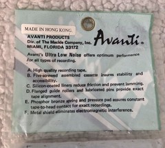 Avanti 90 Minute Recording Cassette Tapes SEALED Made In Hong Kong Pack of 3