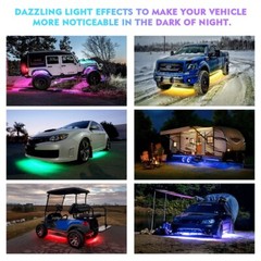Double Row LED RGB Lights Strip Neon Underglow LED Kit Remote & Bluetooth APP