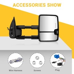 Switchback Towing Mirrors Light Compatible with 2003-2007 Chevy Painted Black