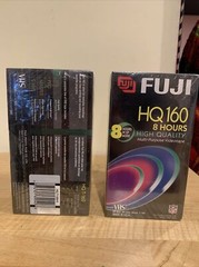 5 Pack Plus 3 PackFuji HQ 160 VHS, Up To 8 Hours Recording Time Factory Sealed