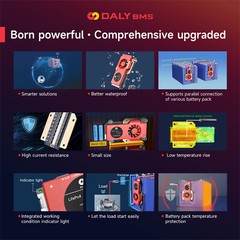 Daly BMS 4S 12V/8S 24V/16S 48V 100A-250A LiFePo4 Smart BMS &Bluetooth Module lot