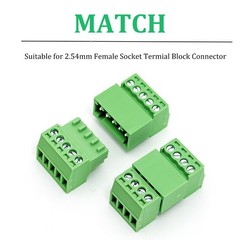 5 Pin 2.54mm Pitch Screw Terminal Block Pluggable Male Plug 10 PCS