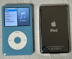 Apple iPod classic 7th Generation 256gb Baby Blue Black Back Mega Battery