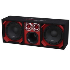 Red Fully Loaded Speaker Box w/ 2x 10″ Woofers, 6x 6″ Drivers, 4x 4″ Tweeters