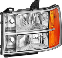 2007-2013 GMC Sierra 1500 2007-2014 2500HD 3500HD Headlight Pair–Compatible