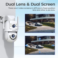 Lenovo 4K Dual Lens PTZ Security Camera WiFi 5G Outdoor Auto Tracking IP66 Gift