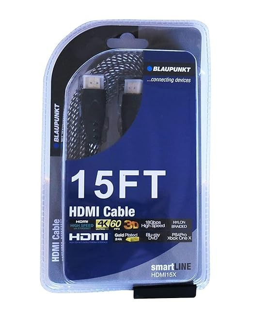 High-Speed HDMI Cable (18 Gbps, 4K/60Hz) – 15 Feet, Black