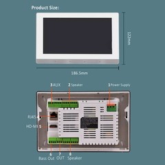 Touch Screen in wall Amplifier 7” Stereo Audio Background Music WIFI Bluetooth