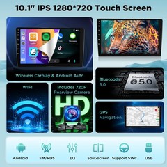 10.1″ Wireless Carplay Android Auto Stereo for 2004-2007 for Jeep Grand Cherokee