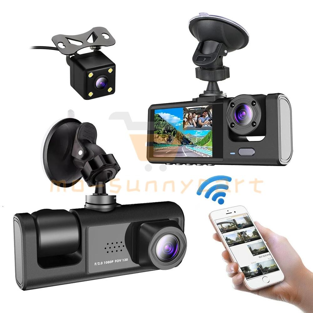 Dash Cam HD WIFI Car Dual Lens Front/Rear/Inside Video Recorder Camera G-sensor