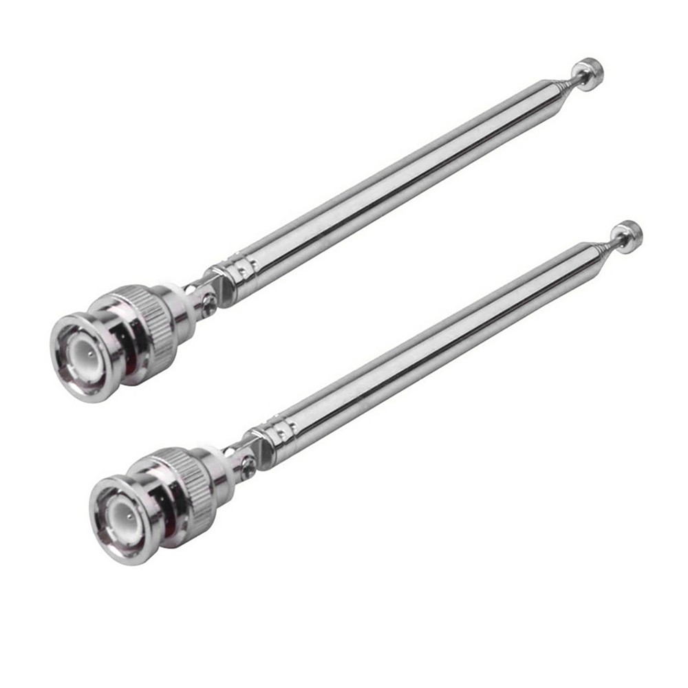 2pcs 7Section Telescopic BNC Antenna Replacement for Radio Scanner AM/FM/UHF/VHF