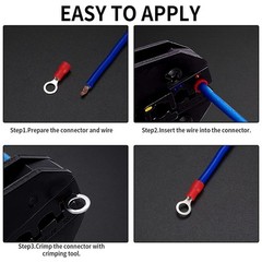 102 Pcs Disconnect Electrical O Ring Crimp Terminals Black, blue, red, yellow