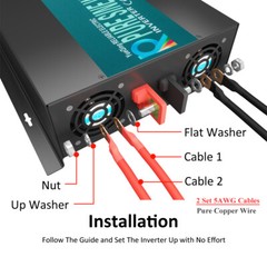 WZRELB 48V to 120V Pure Sine Wave Inverter 3000W 6000w surge Car Motor Truck RV