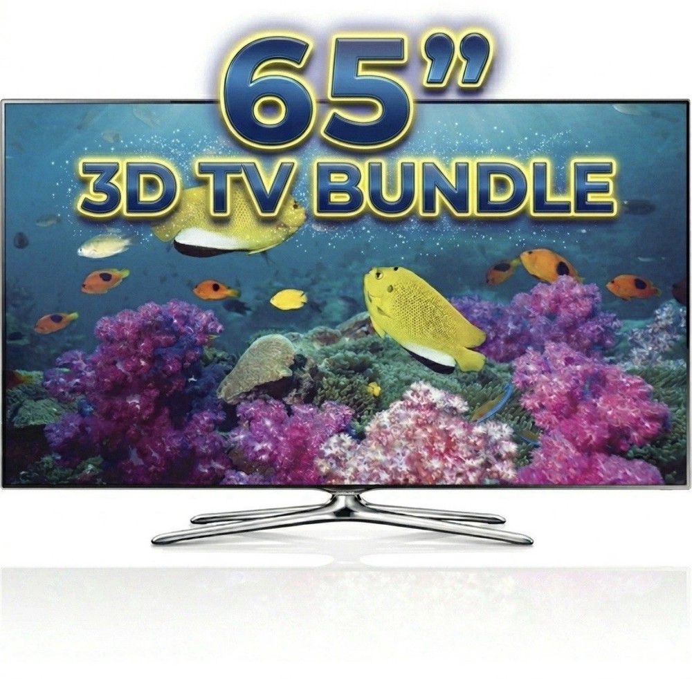 Samsung 65″ Slim 3D Smart TV Bundle | UN65F7100 | 4 New 3D Glasses | Rare Find