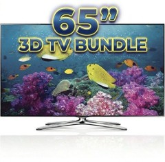 Samsung 65″ Slim 3D Smart TV Bundle | UN65F7100 | 4 New 3D Glasses | Rare Find