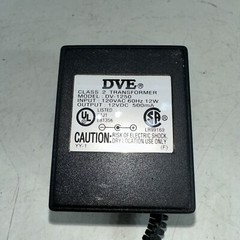 DVE DV-1250 12VDC 500mA AC/DC Power Adaptor Class 2 Transformer