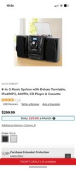 GoldSound AHVVE Compact Stereo System CD Player, Dual Cassette, Phono