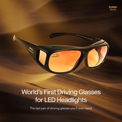Headlight Glasses with Polarized LED GlareCut Technology 501-45-46mm, Black