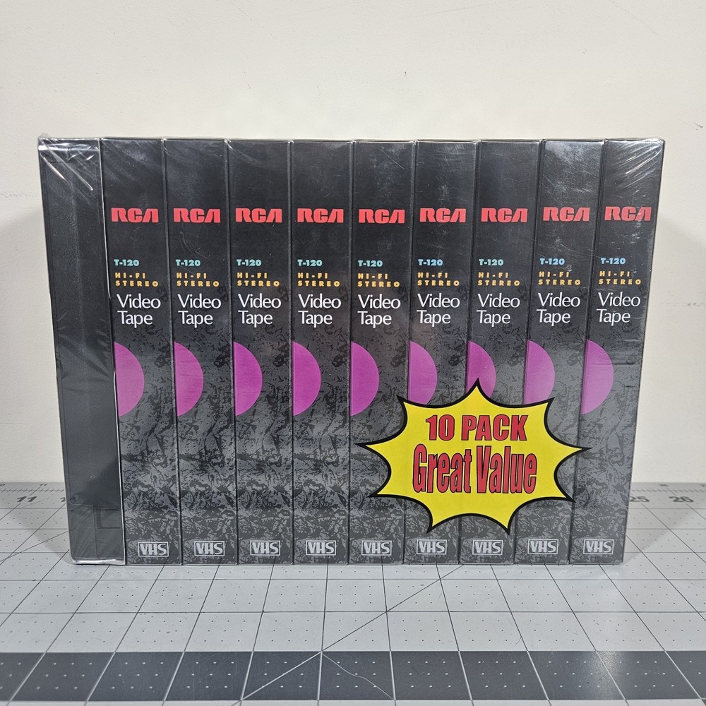 RCA T-120 VHS Up To 6 Hours Hi-Fi Stereo Video Tape Lot Of 10 New Sealed