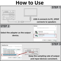 USB A to TOSLINK Optical Audio Adapter,USB Type A to SPDIF Digital Converter …