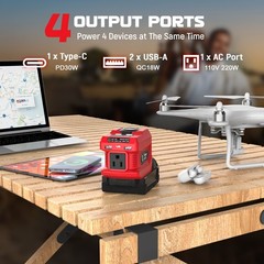 2-Pack DC 18V to AC 110V Power Station Compatible with Milwaukee 18V Battery