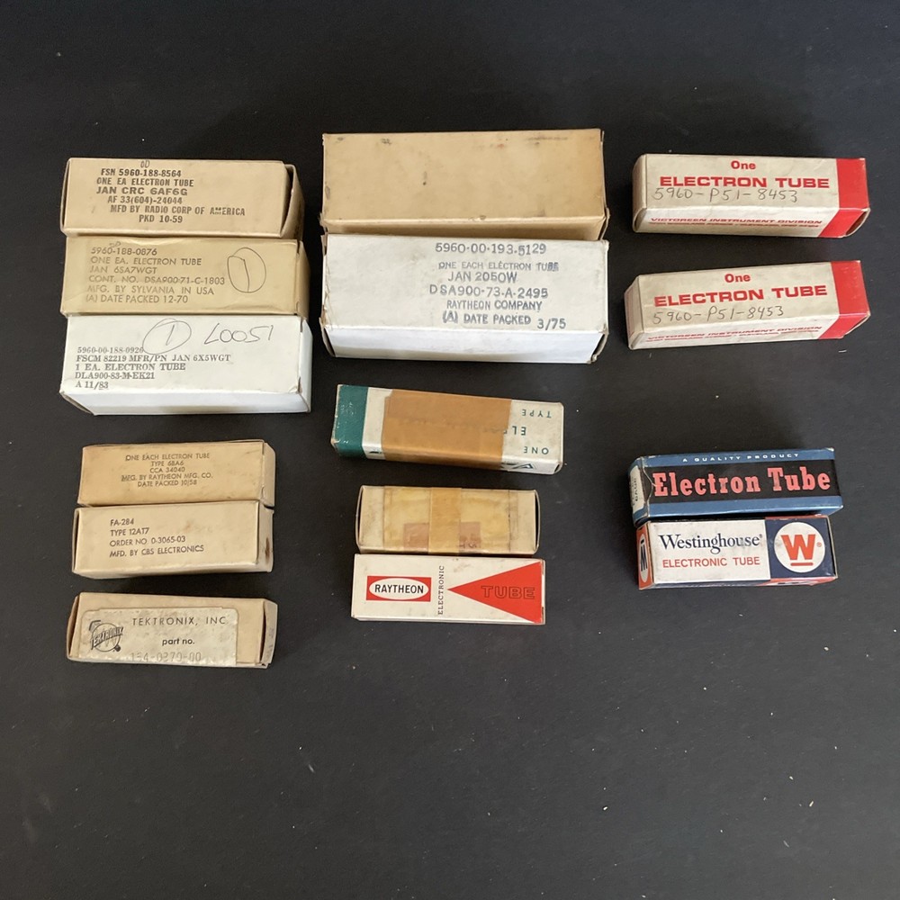 Vintage Electronics Tubes – Untested – Lot Of 15 Various Tubes