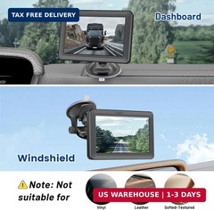 EWAY 4-Hole Direct Fit Suction Cup Mount for Backup Camera 4.3″/5″ Monitor, Knob