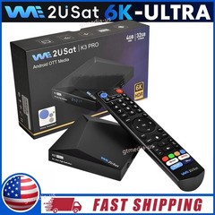 2026 We2USat K3 PRO Android Smart TV Box Media Player Bluetooth Voice Control US