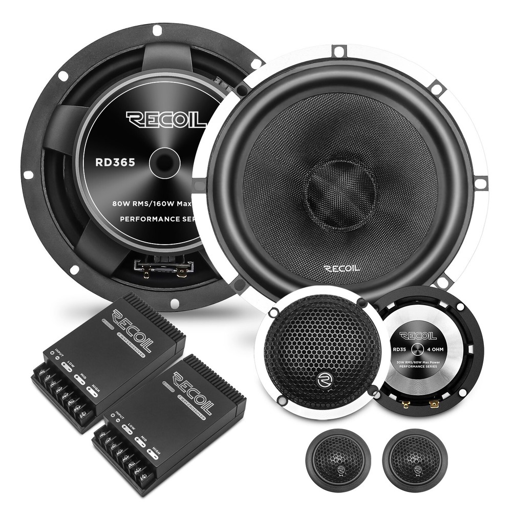 Recoil RD365 3-Way 320Watt 6.5″ Component Car Speaker Set