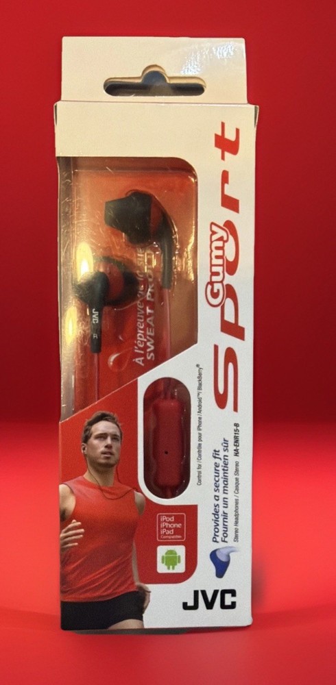 JVC HA-ENR15 Black/Red In-Ear Only Headset Sweat Proof