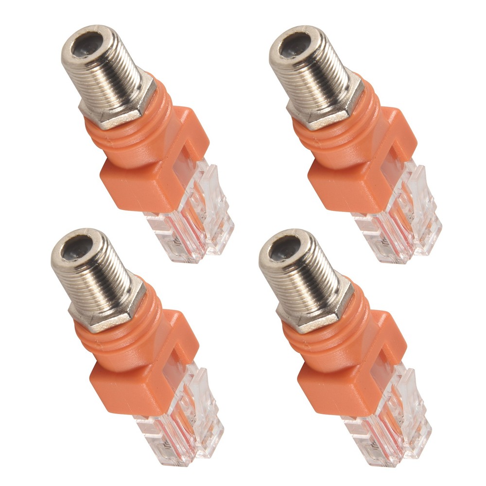 Coaxial to Ethernet Adapter, 4 Pack Coax F Female to RJ45 Male Converter3277