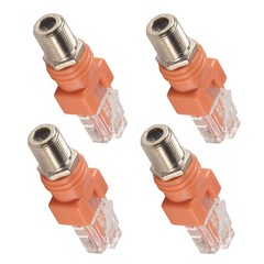 Coaxial to Ethernet Adapter, 4 Pack Coax F Female to RJ45 Male Converter3277