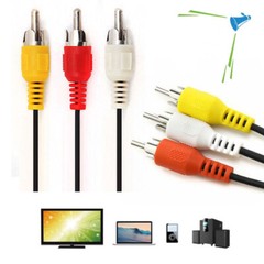 Premium 3 RCA to 3 RCA Male To Male Composite Audio Video AV Cable VCR DVD TV