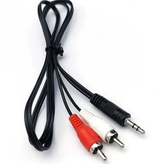 6ft (1/8″) 3.5mm AUX Stereo to 2 RCA Male Audio Y Cable Adapter Cord MP3 iPod