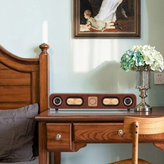 Wood Grain 4D Surround Heavy Bass 2″ 10W Retro Bluetooth Strip Audio speaker NEW