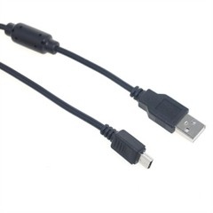6ft/1.8m USB 2.0 USB Male Type A to Mini B 5pin Cable Cord Lead w/ Magnetic Ring