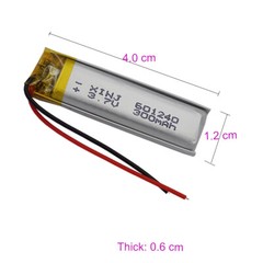 2pcs 3.7V 300mAh 1.11Wh Li-polymer Li Battery 601240 Lipo For Bluetooth Pen GPS