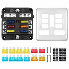 6 Way Auto LED Blade Fuse Box Block Holder 12V 24V Car Power Distribution Relay