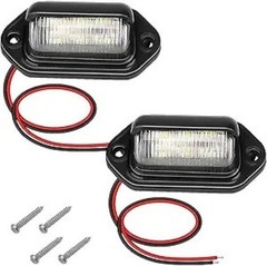 2 PCS White LED License Plate Light, 6-SMD Waterproof Tag Lights, 2 PCS