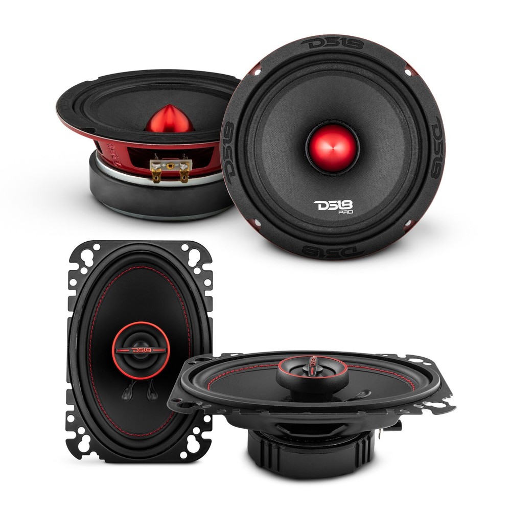 DS18 2x 6.5″ Mid-Range Loudspeaker and 2x 4×6″ Coaxial Speakers with Tweeters